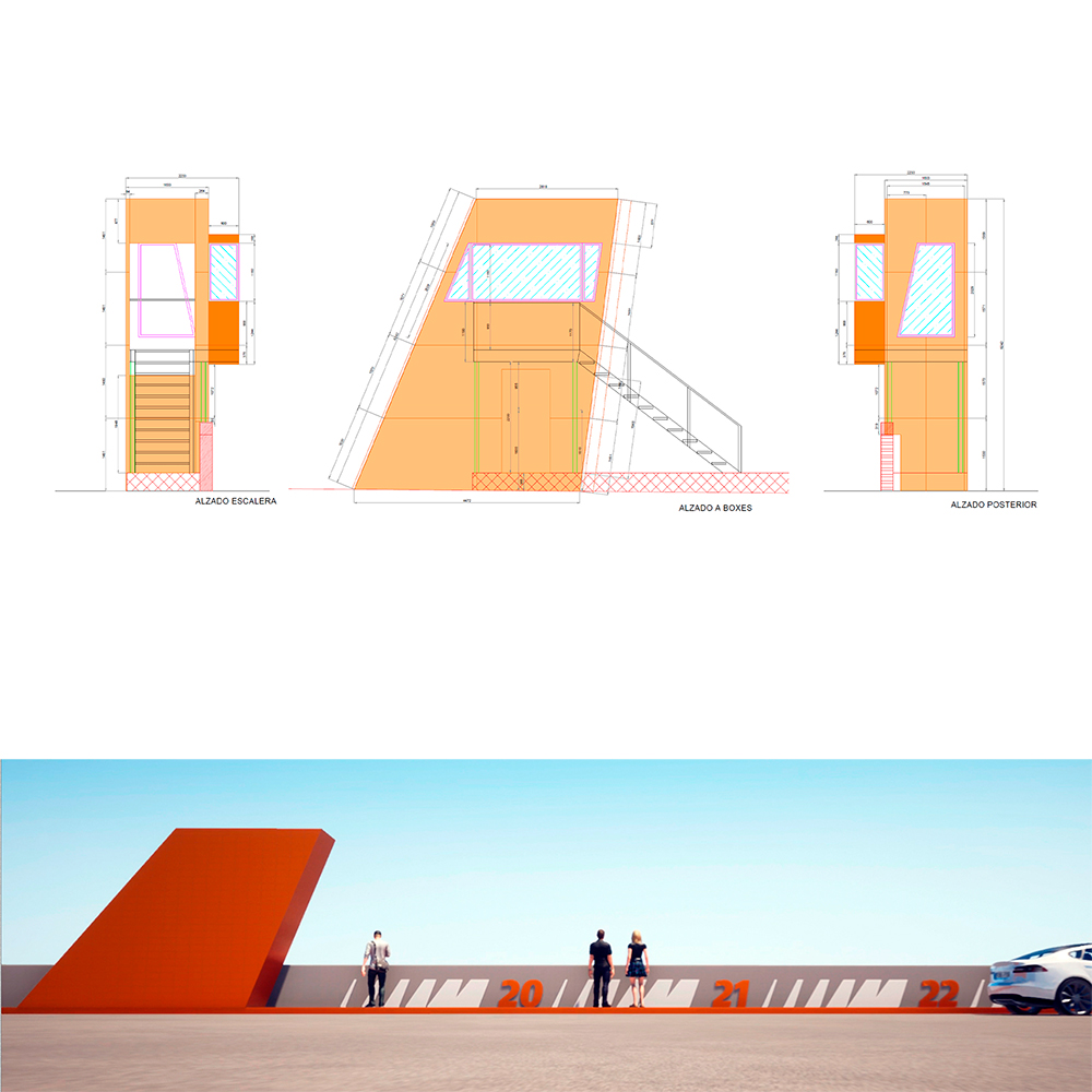 Anteproyecto para Muro del PIT LANE y STARTER ROSTRUM del Circuit Ricardo Tormo