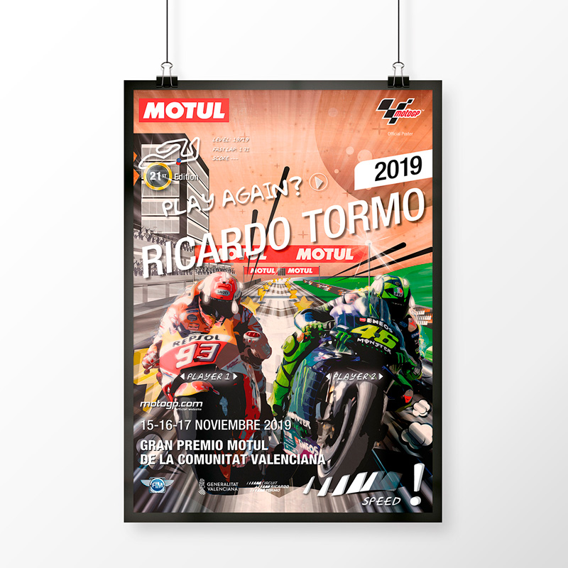 Cartel oficial para el Gran Premio Motul de la Comunitat Valenciana 2019