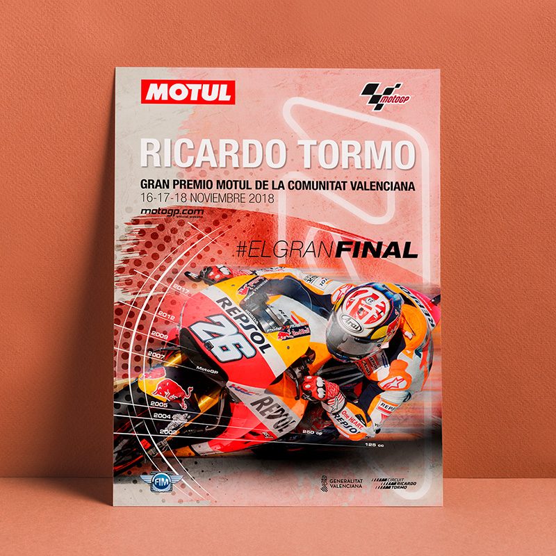 Cartel oficial para el Gran Premio Motul de la Comunitat Valenciana 2018